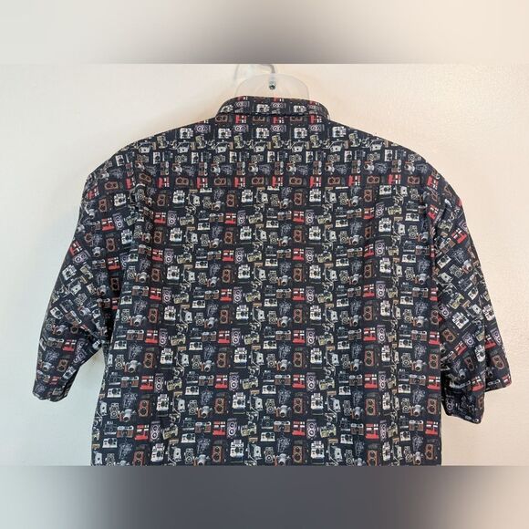 Jared Lang Camera Print Eclectic Streetwear Preppy Academia Top XXL - Picture 8 of 11